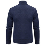 Men's Zip Front Knit Cardigan with Stand Collar