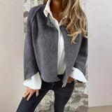 Oversized Cropped Button-Front Knit Cardigan