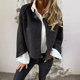 Oversized Cropped Button-Front Knit Cardigan