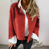 Oversized Cropped Button-Front Knit Cardigan