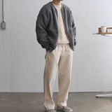Textured Knit Zip-Up Cardigan with Front Pockets