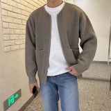 Textured Knit Zip-Up Cardigan with Front Pockets