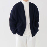 Textured Knit Zip-Up Cardigan with Front Pockets