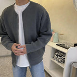 Textured Knit Zip-Up Cardigan with Front Pockets