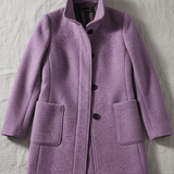 Tailored Wool Button-Front Overcoat with Stand Collar