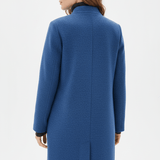 Tailored Wool Button-Front Overcoat with Stand Collar