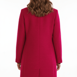 Tailored Wool Button-Front Overcoat with Stand Collar