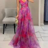Cut-Out Wrap Maxi Dress with Spaghetti Straps