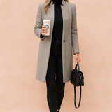 Tailored Longline Coat with Stand Collar