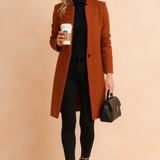 Tailored Longline Coat with Stand Collar