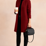 Tailored Longline Coat with Stand Collar