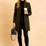 Tailored Longline Coat with Stand Collar