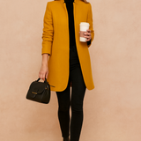 Tailored Longline Coat with Stand Collar