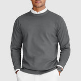 Men's Crew Neck Sweater – Long Sleeve Knit Pullover for Office and Smart Casual Wear
