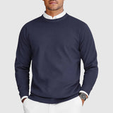 Men's Crew Neck Sweater – Long Sleeve Knit Pullover for Office and Smart Casual Wear