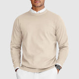 Men's Crew Neck Sweater – Long Sleeve Knit Pullover for Office and Smart Casual Wear