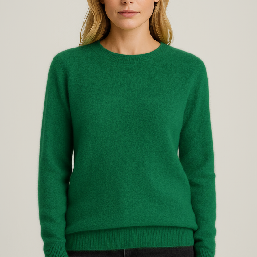 Fine-Knit Crew Neck Sweater