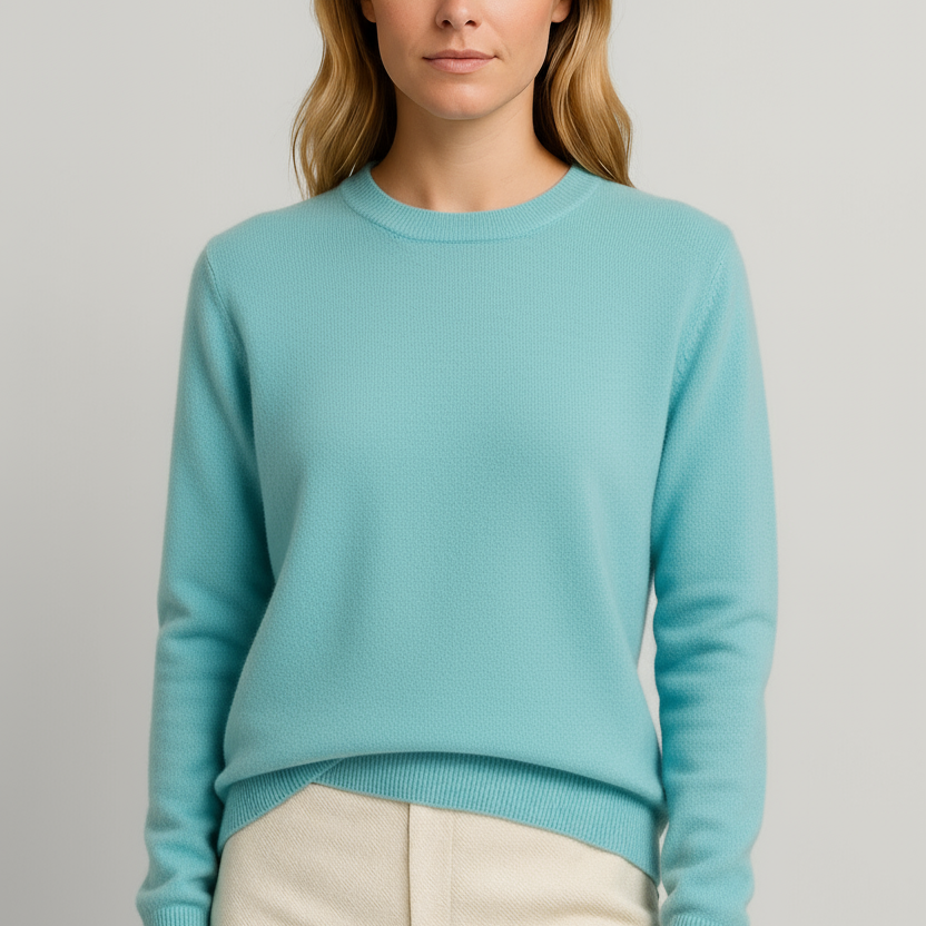 Fine-Knit Crew Neck Sweater