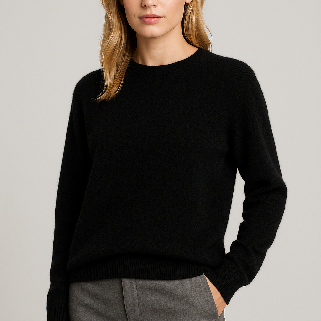 Fine-Knit Crew Neck Sweater