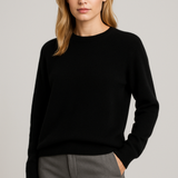 Fine-Knit Crew Neck Sweater