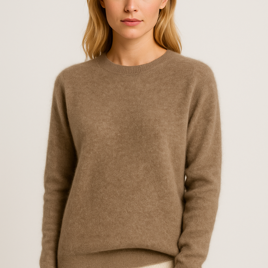 Fine-Knit Crew Neck Sweater