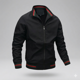Zip-Up Track Jacket with Striped Collar
