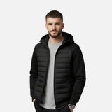 Quilted Puffer Jacket with Hood and Zip Front