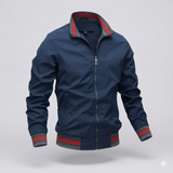 Zip-Up Track Jacket with Striped Collar