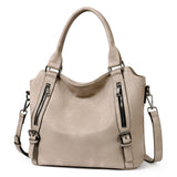 Shoulder Tote Bag with Crossbody Strap and Zip Pockets
