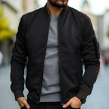 Zip-Up Bomber Jacket with Sleeve Pocket