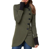 Asymmetric Tailored Jacket with Button Front