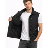 Men's Zip-Front Vest with Zipper Pockets