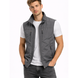 Men's Zip-Front Vest with Zipper Pockets
