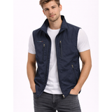 Men's Zip-Front Vest with Zipper Pockets
