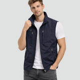Men's Zip-Front Vest with Zipper Pockets