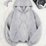 Women's Oversized Sweater with Leopard Print Star Back Design and Hooded Neckline