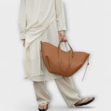 Oversized Shoulder Tote Bag with Drawstring
