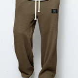 Waffle Knit Wide-Leg Sweatpants with Drawstring Waist