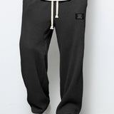Waffle Knit Wide-Leg Sweatpants with Drawstring Waist