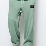 Waffle Knit Wide-Leg Sweatpants with Drawstring Waist