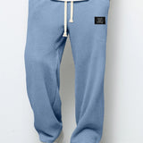 Waffle Knit Wide-Leg Sweatpants with Drawstring Waist
