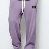 Waffle Knit Wide-Leg Sweatpants with Drawstring Waist