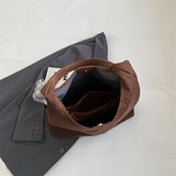 Women's Shoulder Bag with Slouchy Hobo Shape and Suede-Look Finish