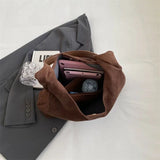 Women's Shoulder Bag with Slouchy Hobo Shape and Suede-Look Finish