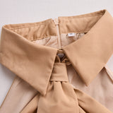 Collared Blouse with Halter Neck and Tie Front