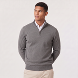 Quarter-Zip Sweater with Stand Collar and Ribbed Trim