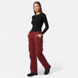 Wide-Leg Cargo Pants with Low Rise Waist and Side Pockets