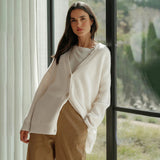 Oversized Ribbed Knit Cardigan with V-Neck and Button Front