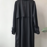 Oversized Double-Breasted Trench Coat with Notch Collar