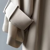 Oversized Double-Breasted Trench Coat with Notch Collar